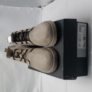 NEW UGG Men's Neumel Unlined Leather Light Gray Boots Size 12